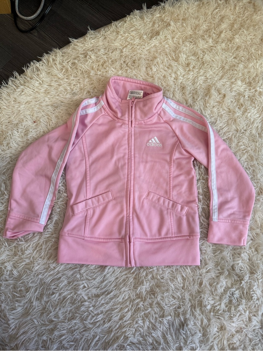 adidas Pink Toddler Zip-Up Jacket with Logo